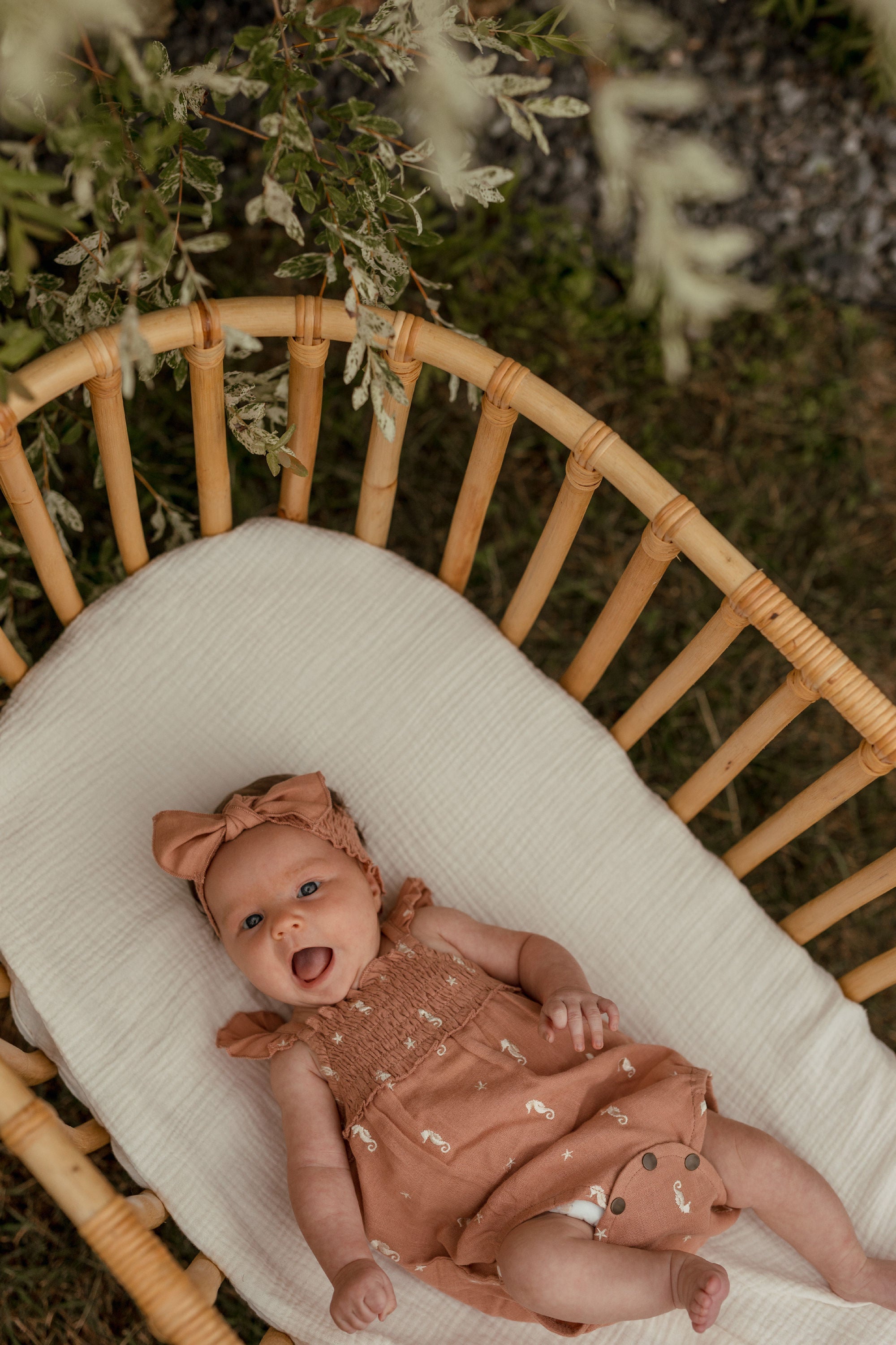 Adobe Seahorse - Organic Muslin Sleeveless Bodysuit
