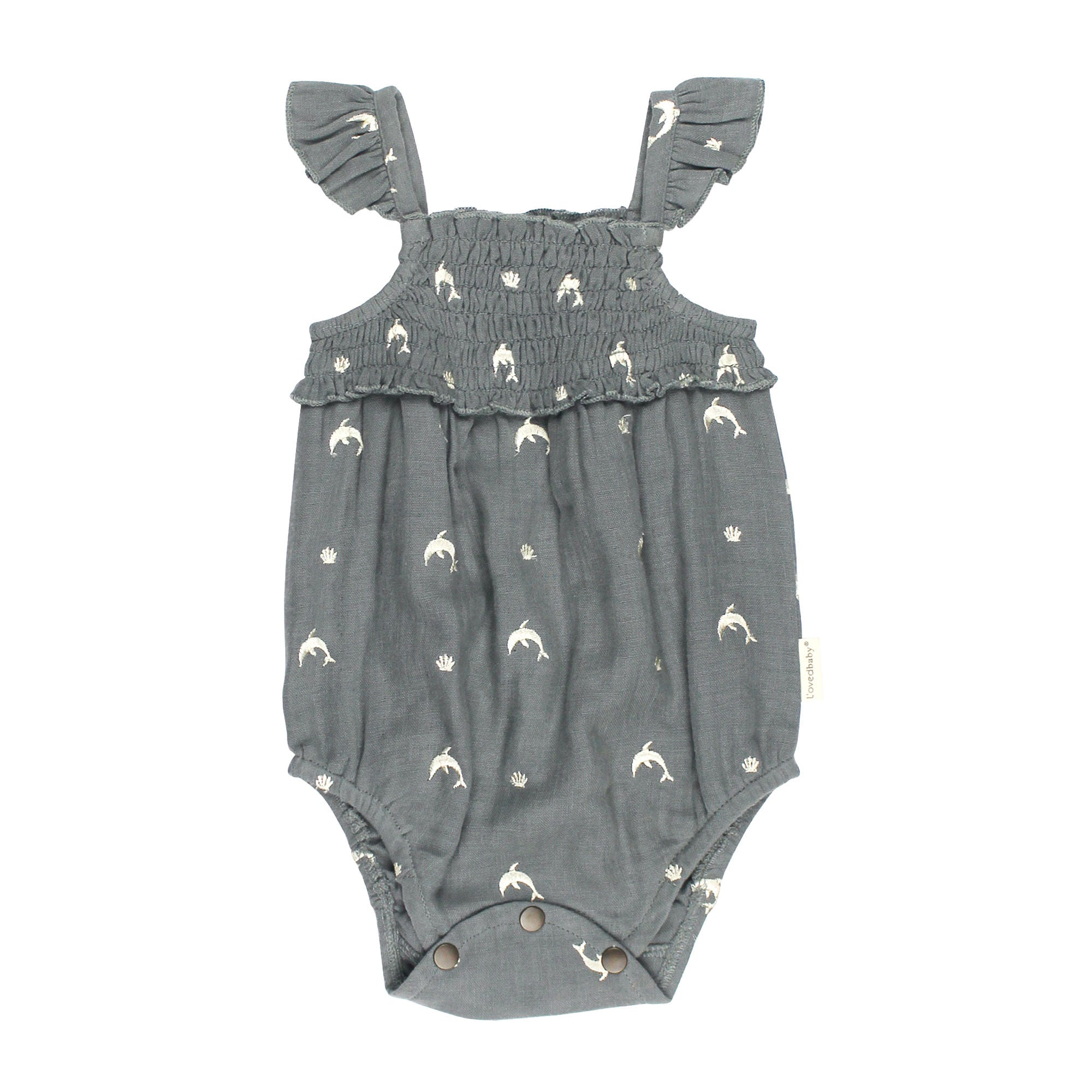 Moonstone Dolphin - Organic Muslin Sleeveless Bodysuit