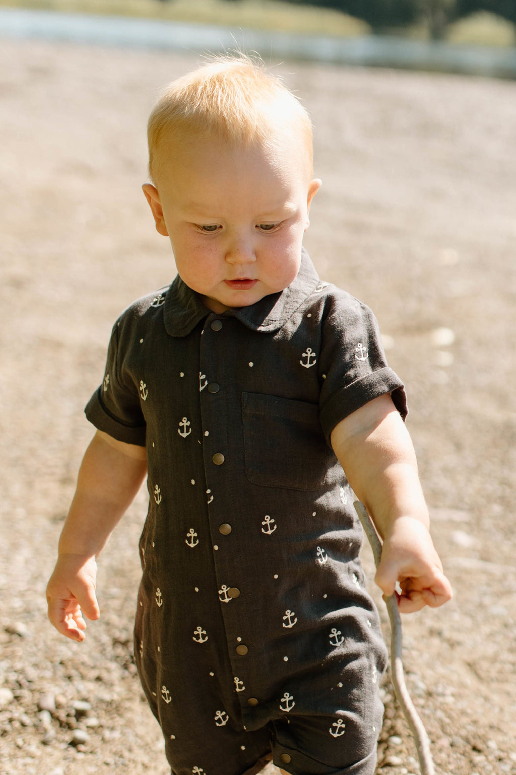 Chia Anchor - Organic Muslin S/Sleeve Coverall