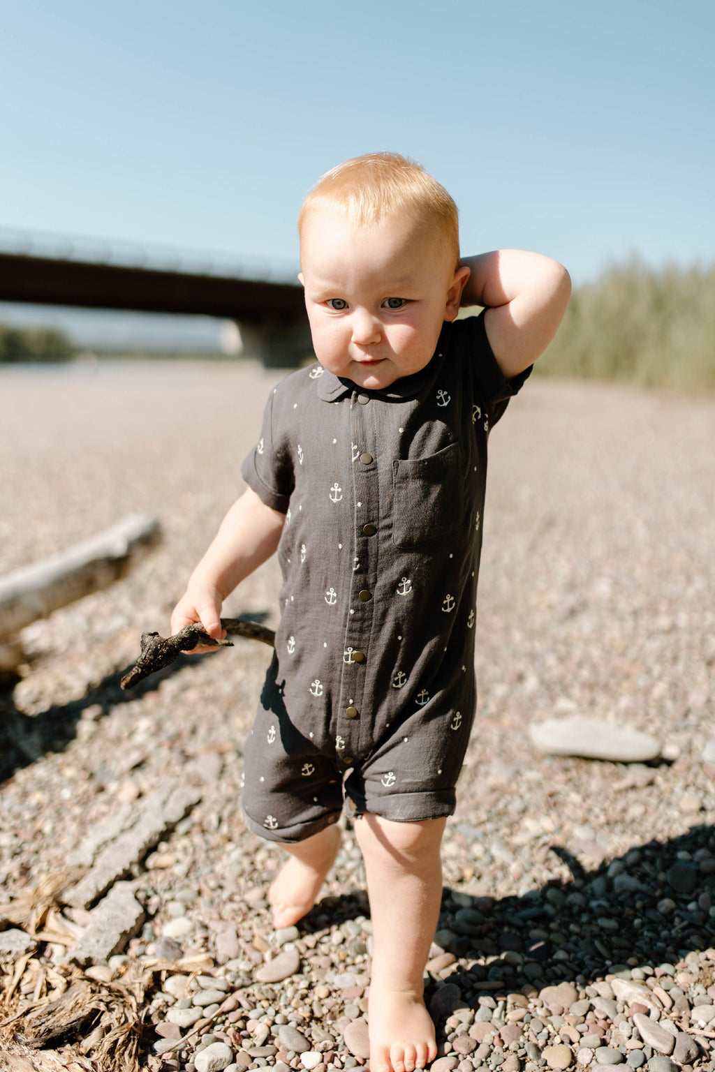 Chia Anchor - Organic Muslin S/Sleeve Coverall
