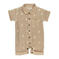Oatmeal Sailboat - Organic Muslin S/Sleeve Coverall