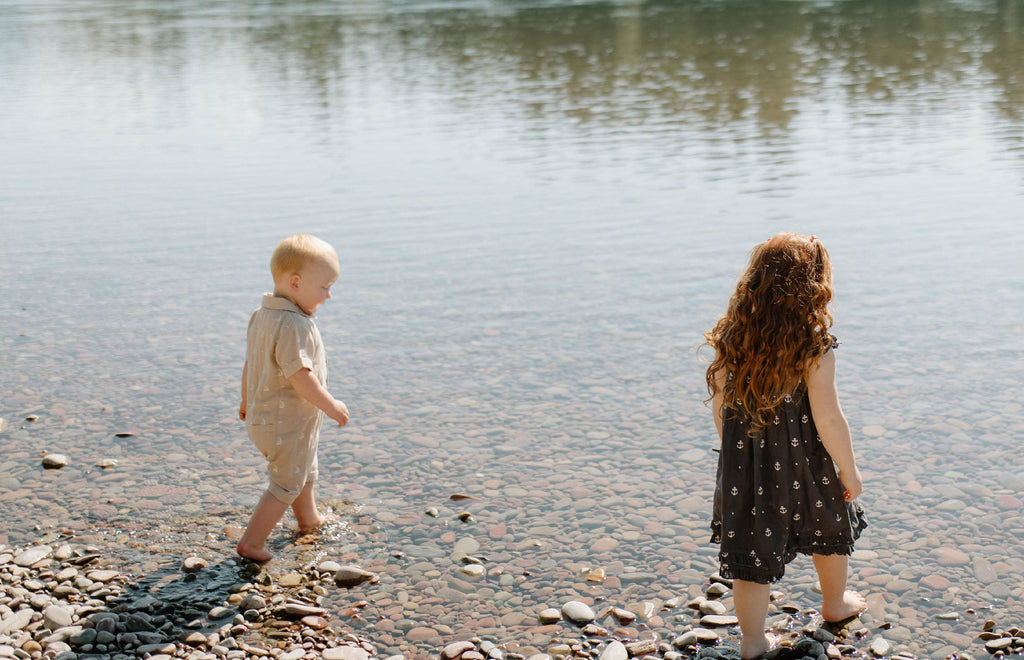 Oatmeal Sailboat - Organic Muslin S/Sleeve Coverall