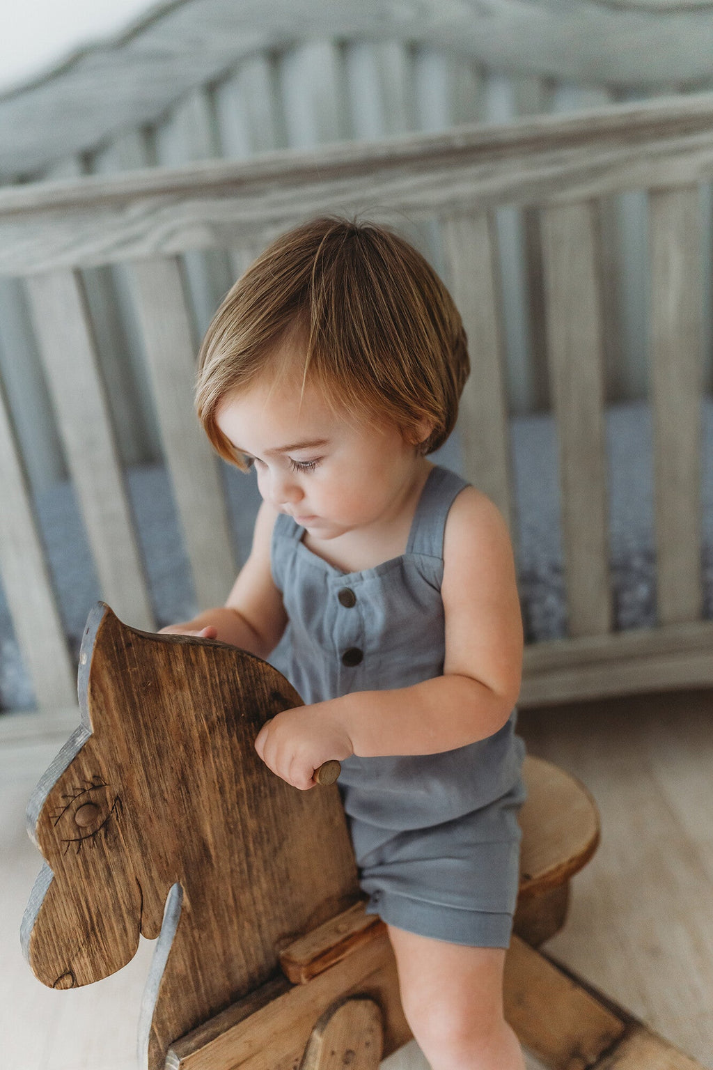 Blueberry - Organic Cuffed Muslin Overall