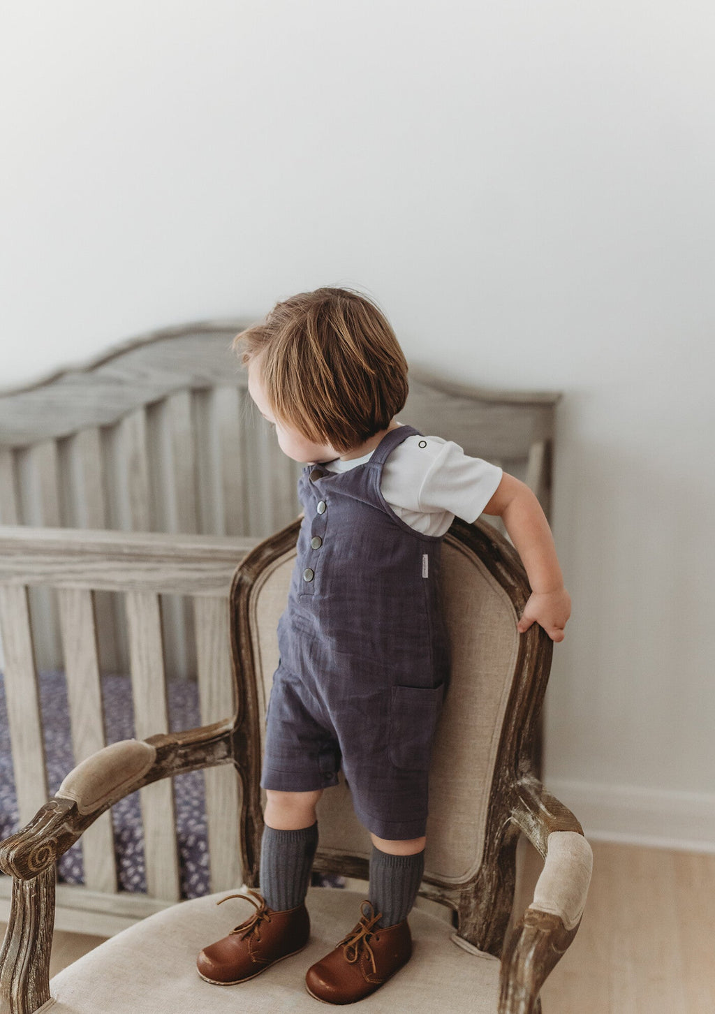 Chia Seed - Organic Cuffed Muslin Overall
