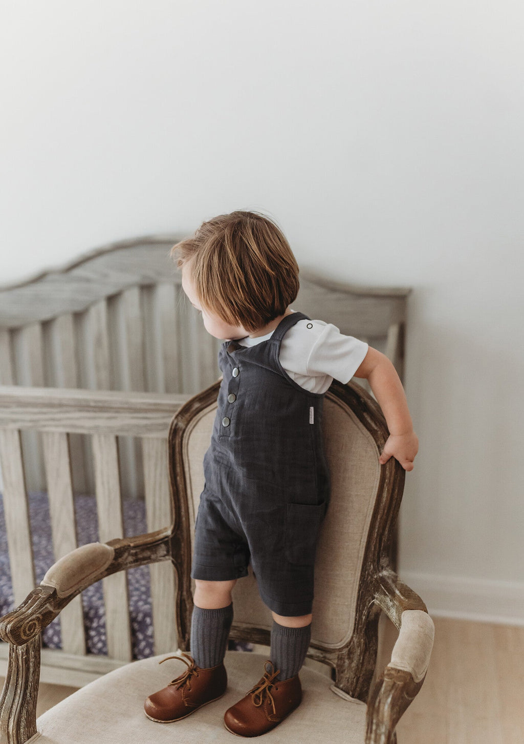 Chia Seed - Organic Cuffed Muslin Overall
