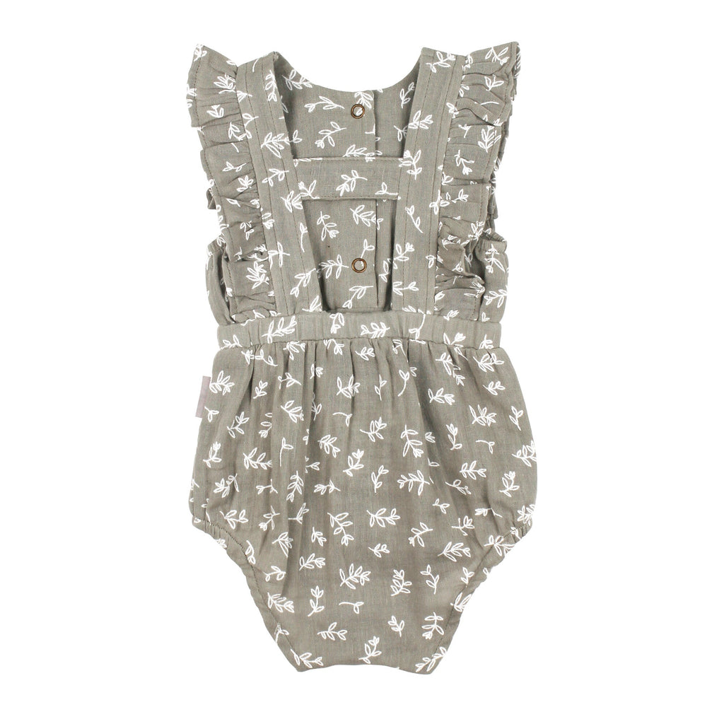 Fawn Leaves - Organic Muslin Ruffle Bodysuit