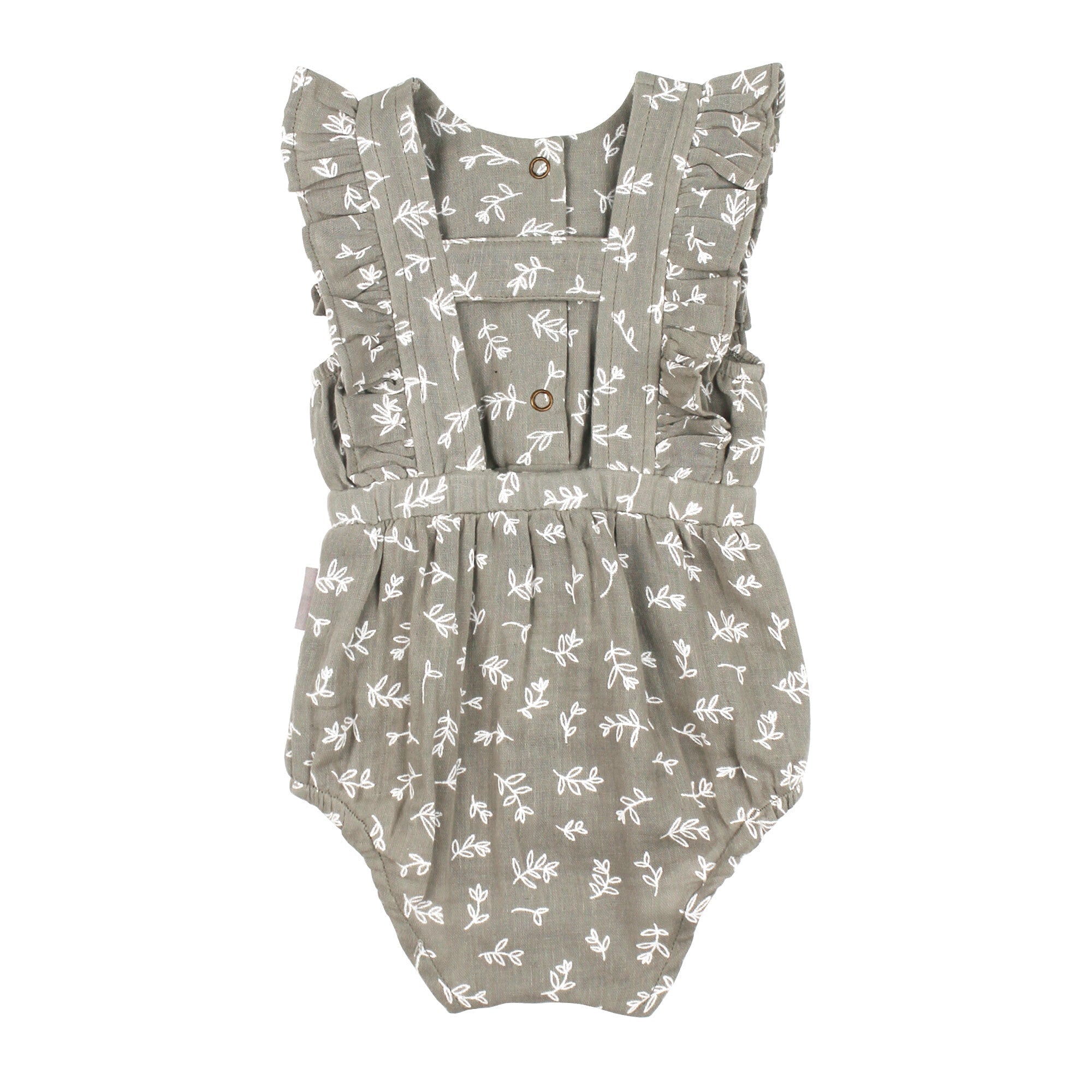 Fawn Leaves - Organic Muslin Ruffle Bodysuit