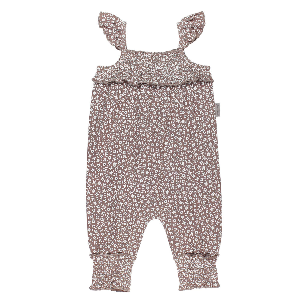 Almond Floral - Organic Muslin Sleeveless Romper