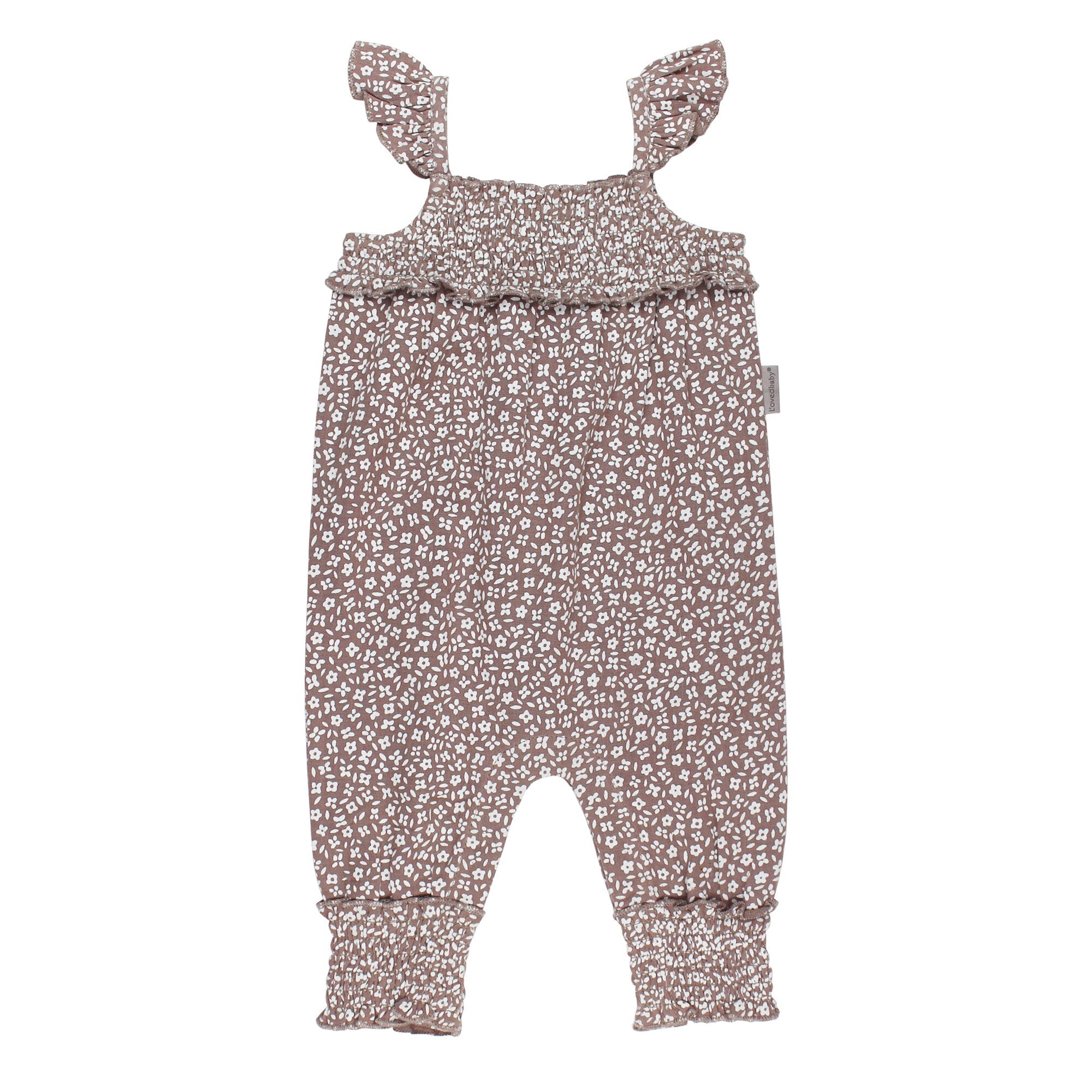 Almond Floral - Organic Muslin Sleeveless Romper