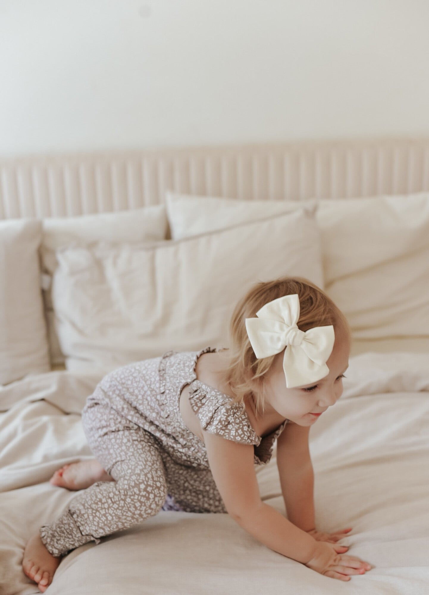 Almond Floral - Organic Muslin Sleeveless Romper