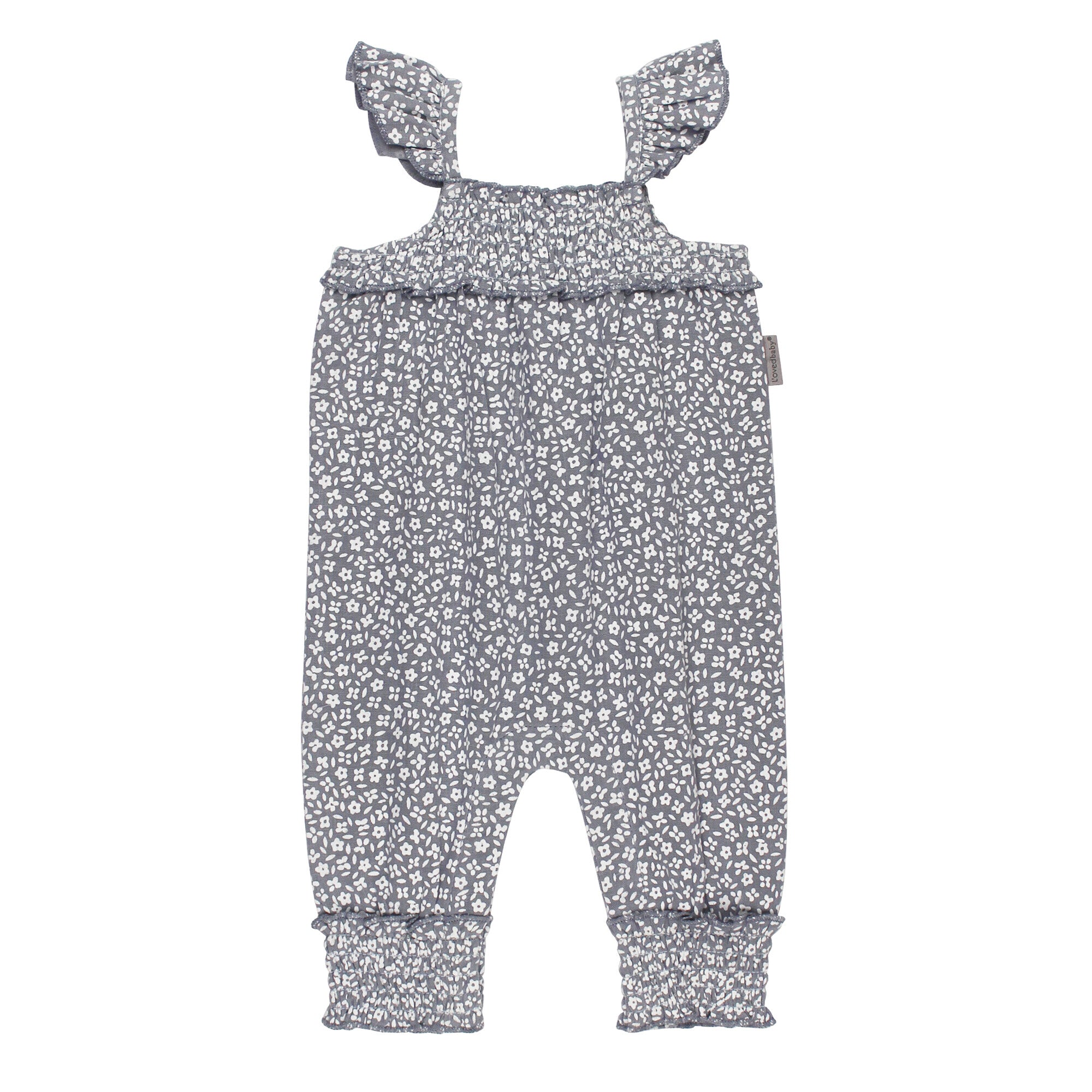 Blueberry Floral - Organic Muslin Sleeveless Romper