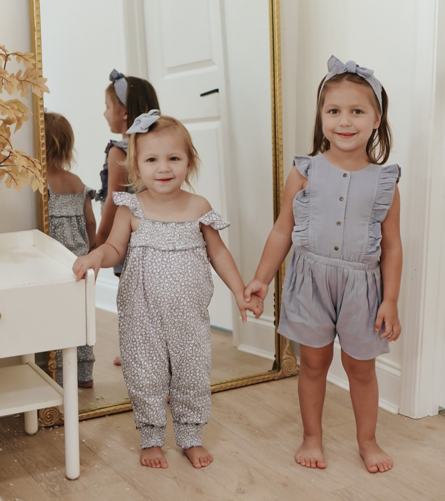 Blueberry Floral - Organic Muslin Sleeveless Romper