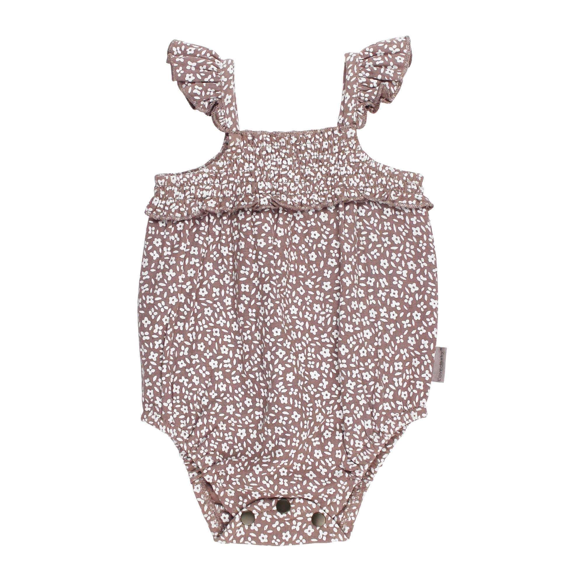 Almond Floral - Organic Muslin Sleeveless Bodysuit