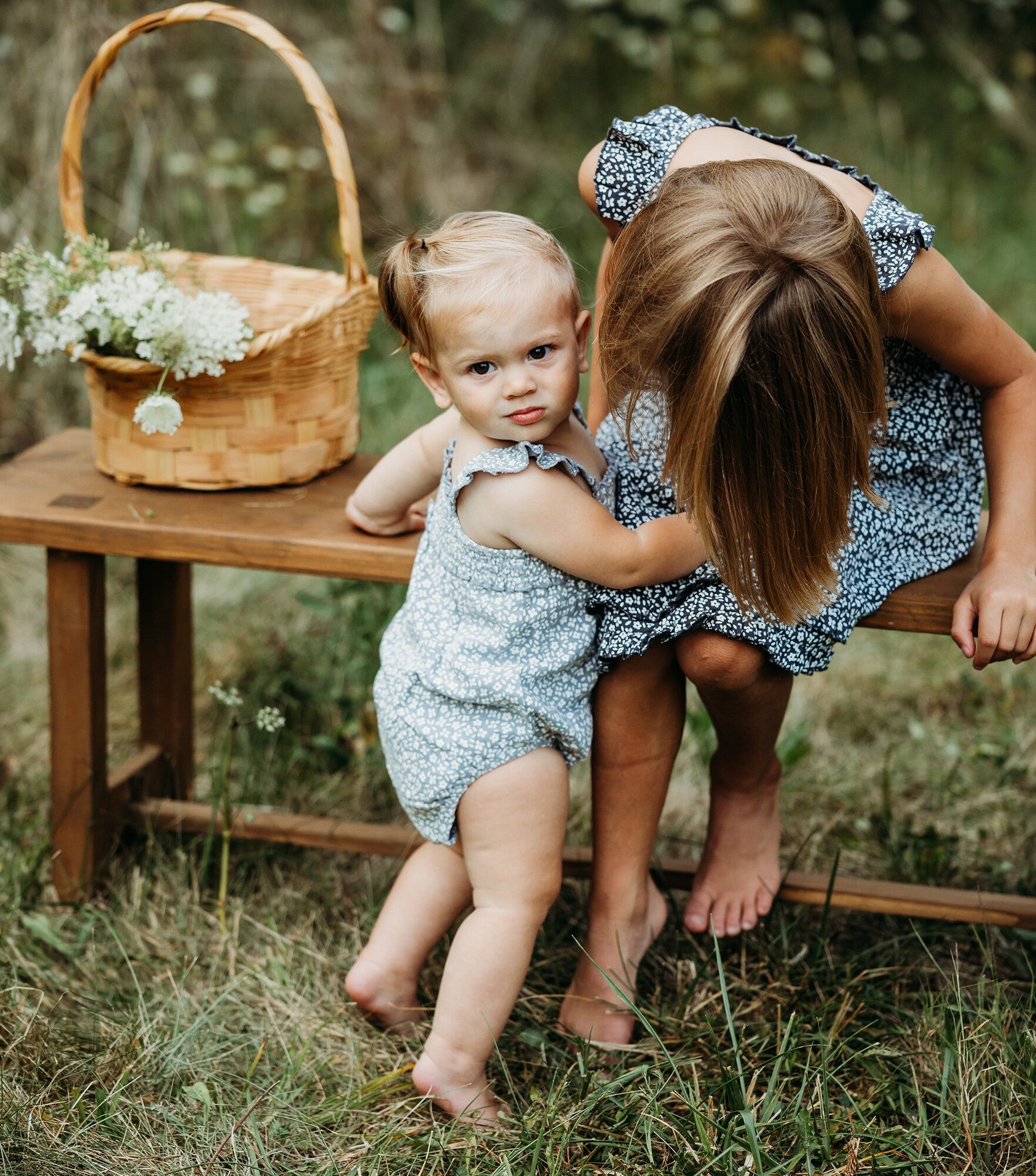 Blueberry Floral - Organic Muslin Sleeveless Bodysuit