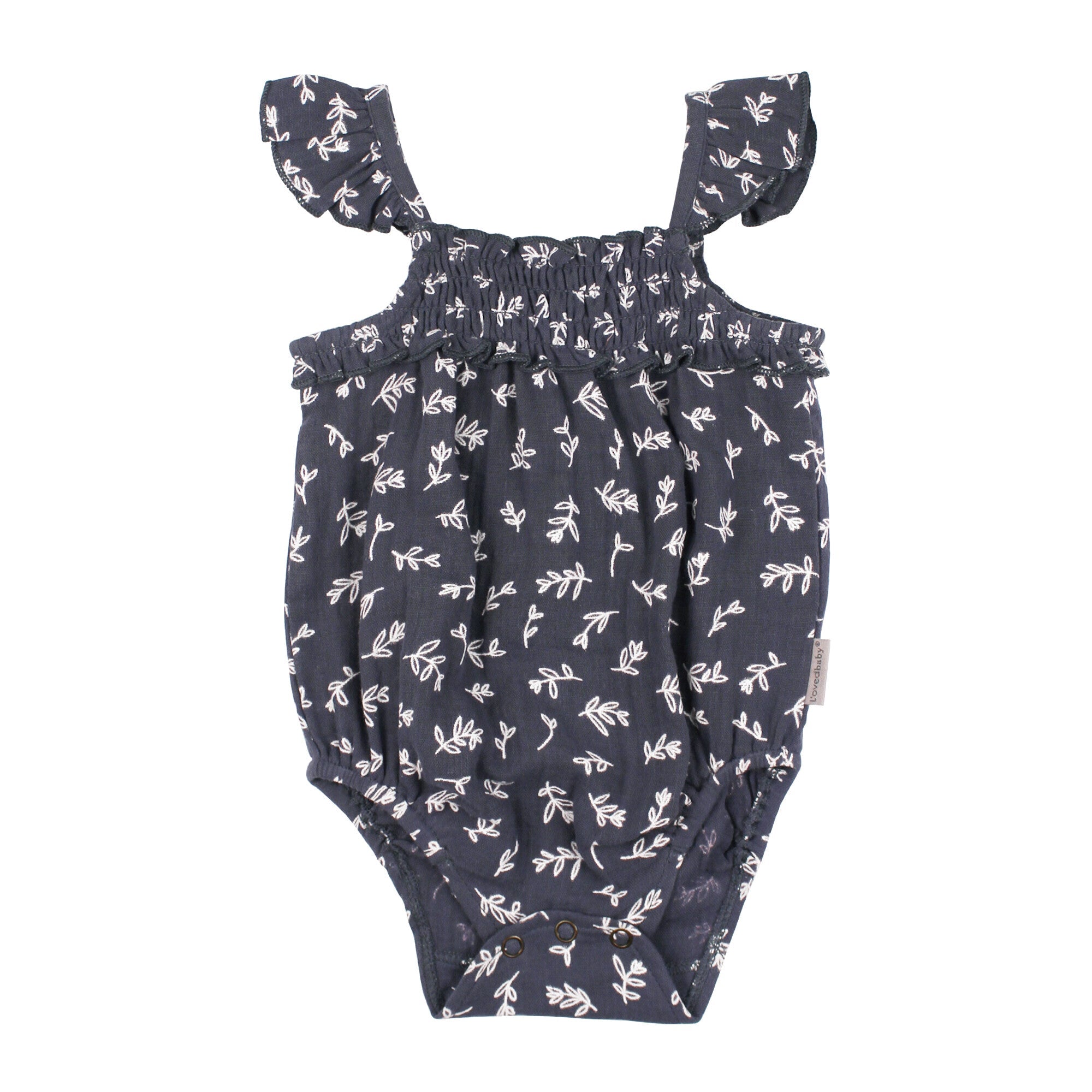 Dusk Leaves - Organic Muslin Sleeveless Bodysuit