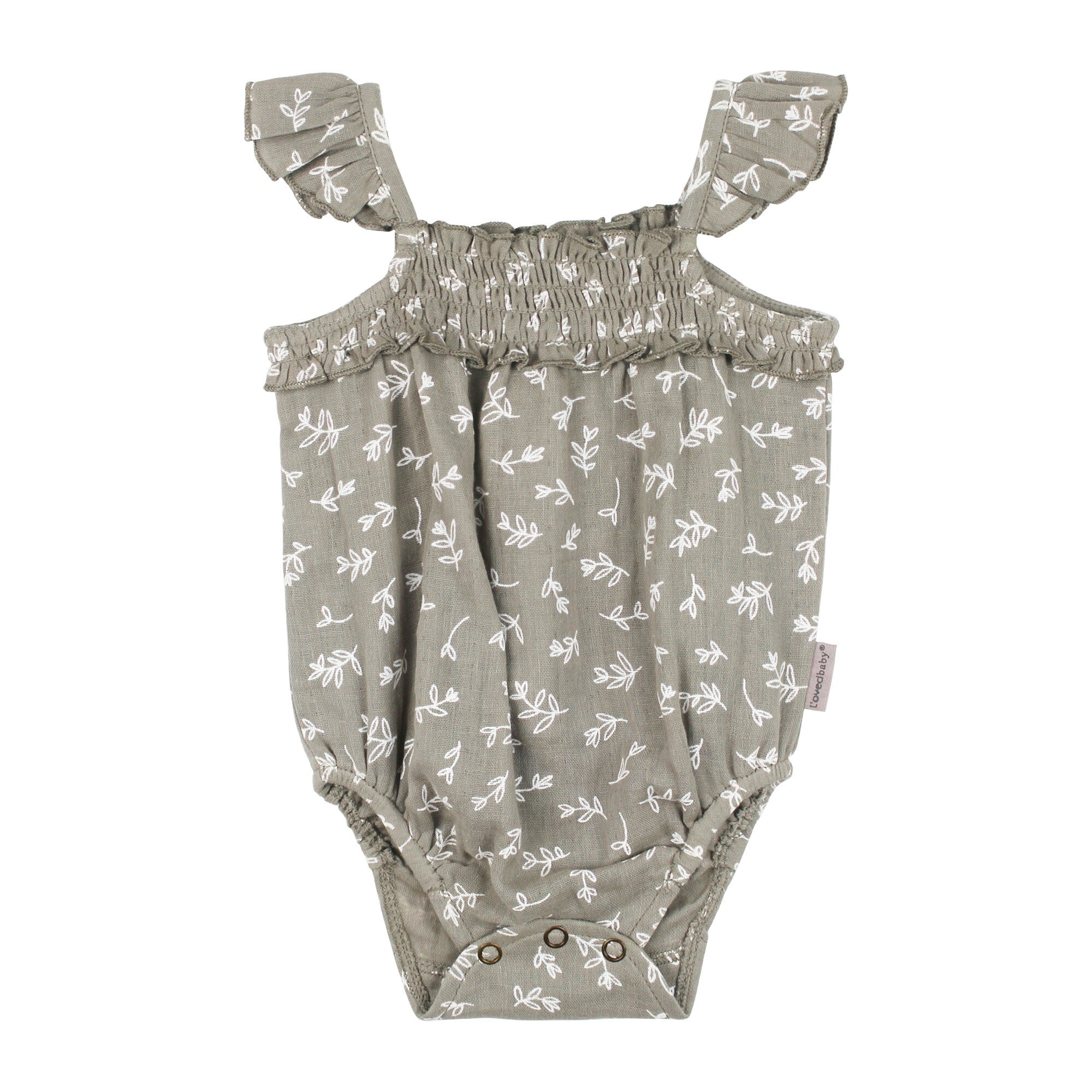 Fawn Leaves - Organic Muslin Sleeveless Bodysuit