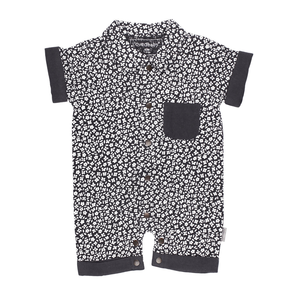 Chia Floral - Organic Muslin S/Sleeve Coverall