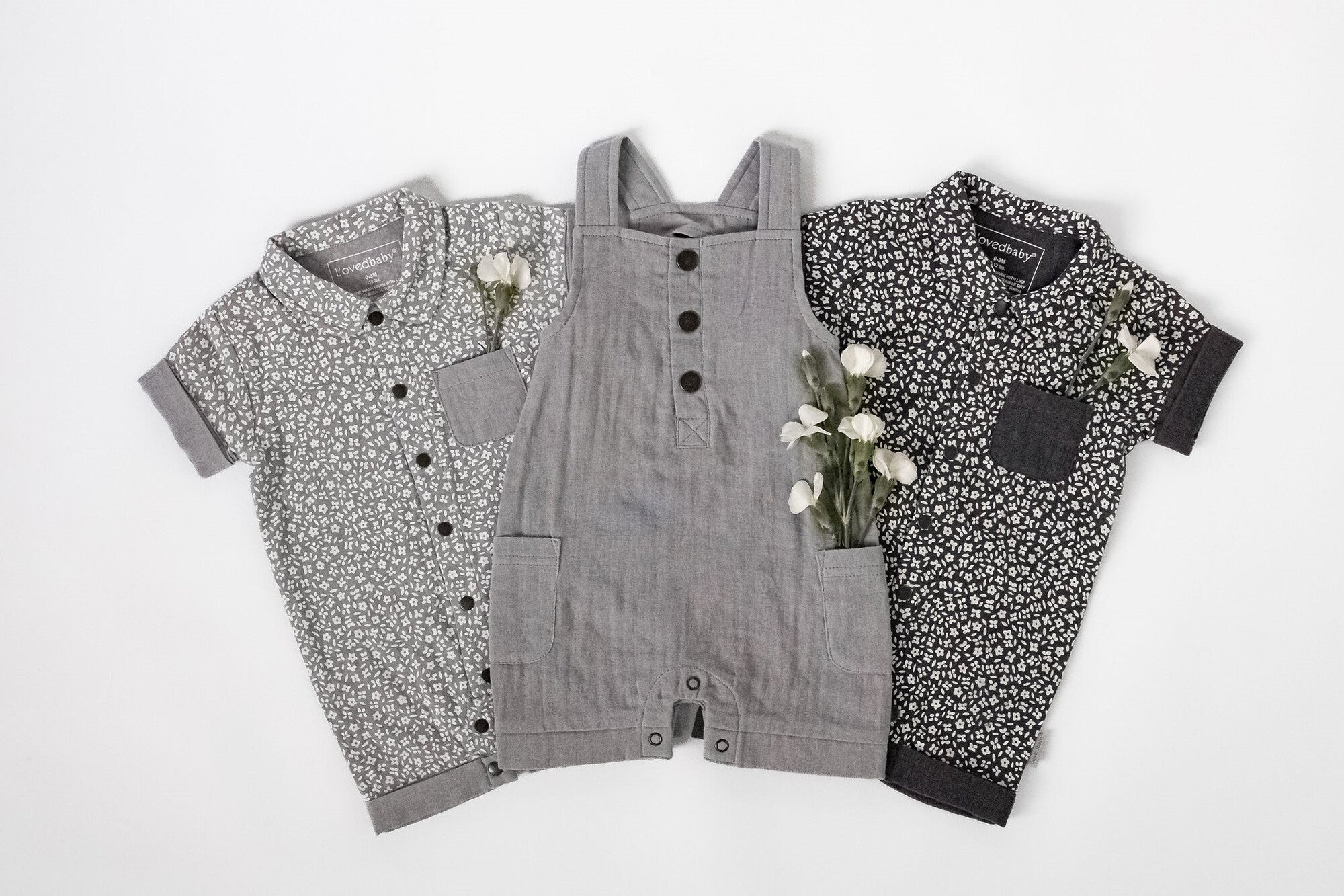 Chia Floral - Organic Muslin S/Sleeve Coverall