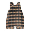 Adobe Chia Plaid - Organic Cuffed Muslin Overall
