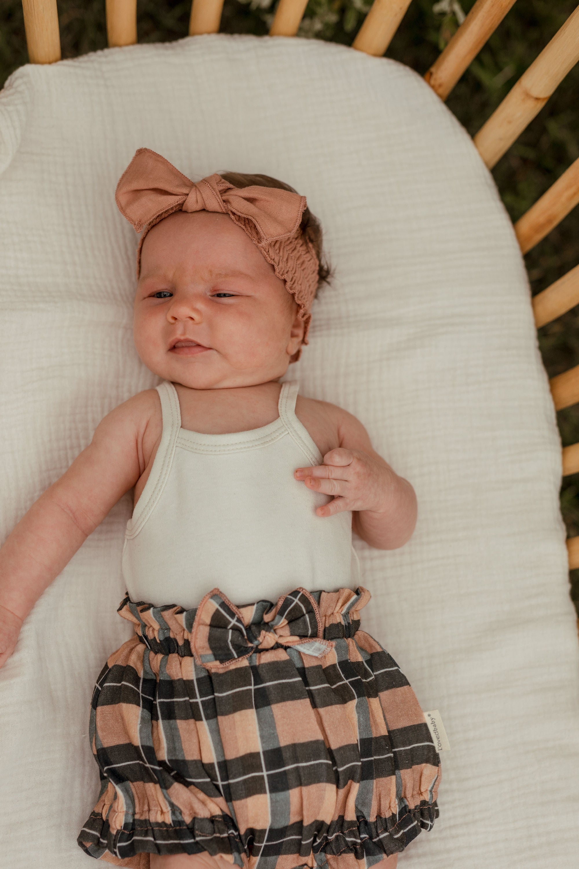 Adobe Chia Plaid - Organic Muslin Ruffle Bloomer