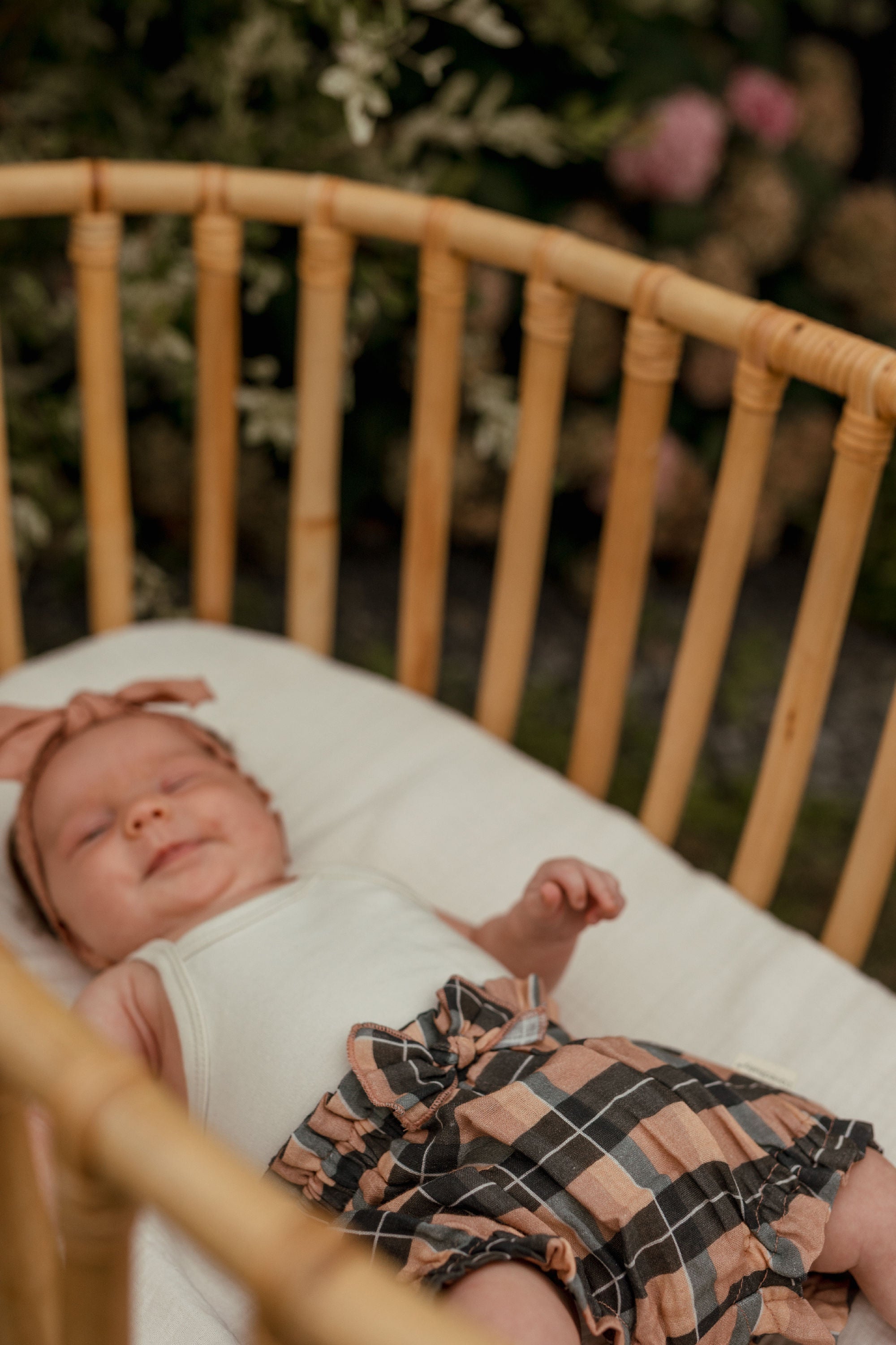 Adobe Chia Plaid - Organic Muslin Ruffle Bloomer