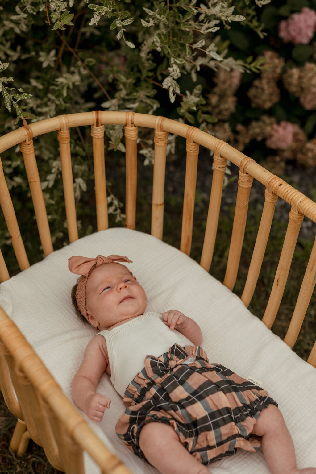 Adobe Chia Plaid - Organic Muslin Ruffle Bloomer