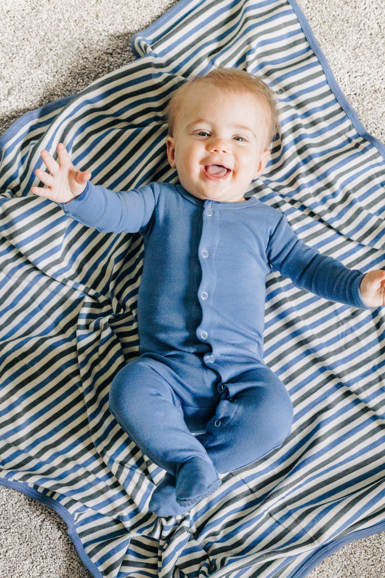 Slate Stripe - Organic Blanket