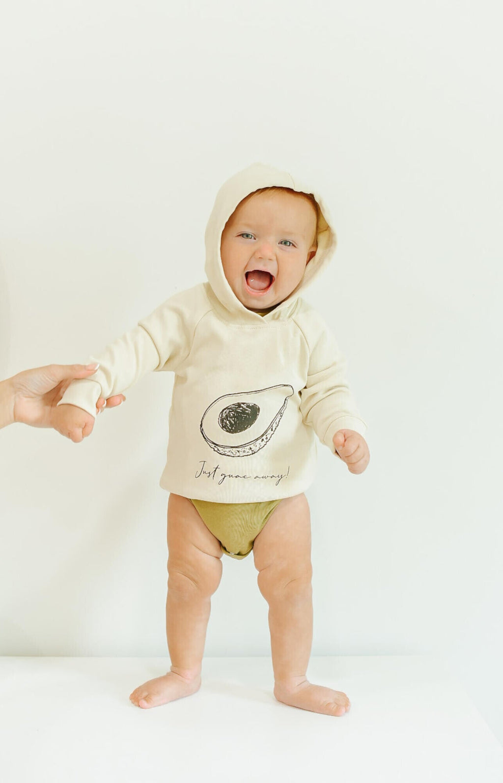 Stone Avocado - Kids' Organic Raglan Hoodie