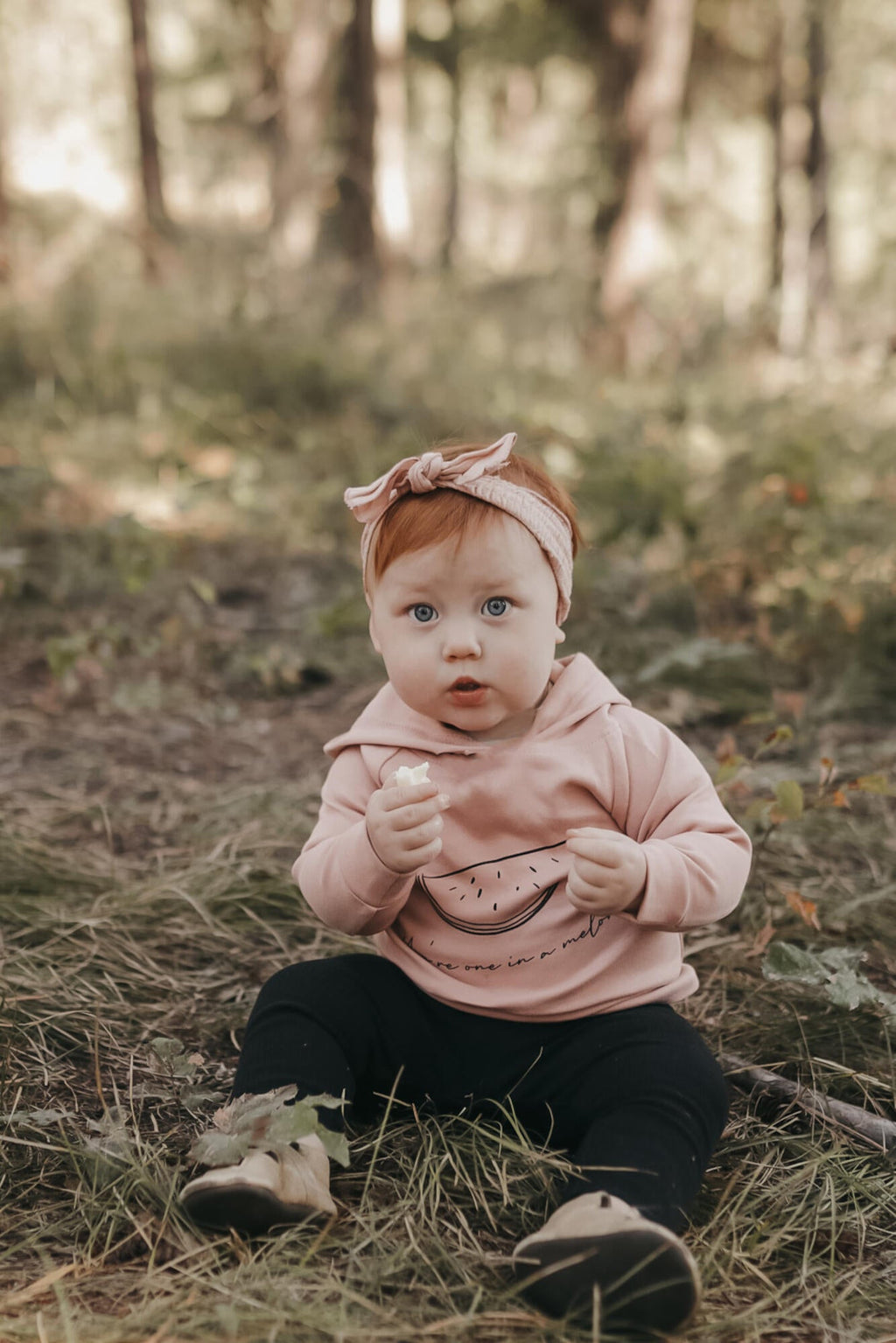 Mauve Watermelon - Kids' Organic Raglan Hoodie