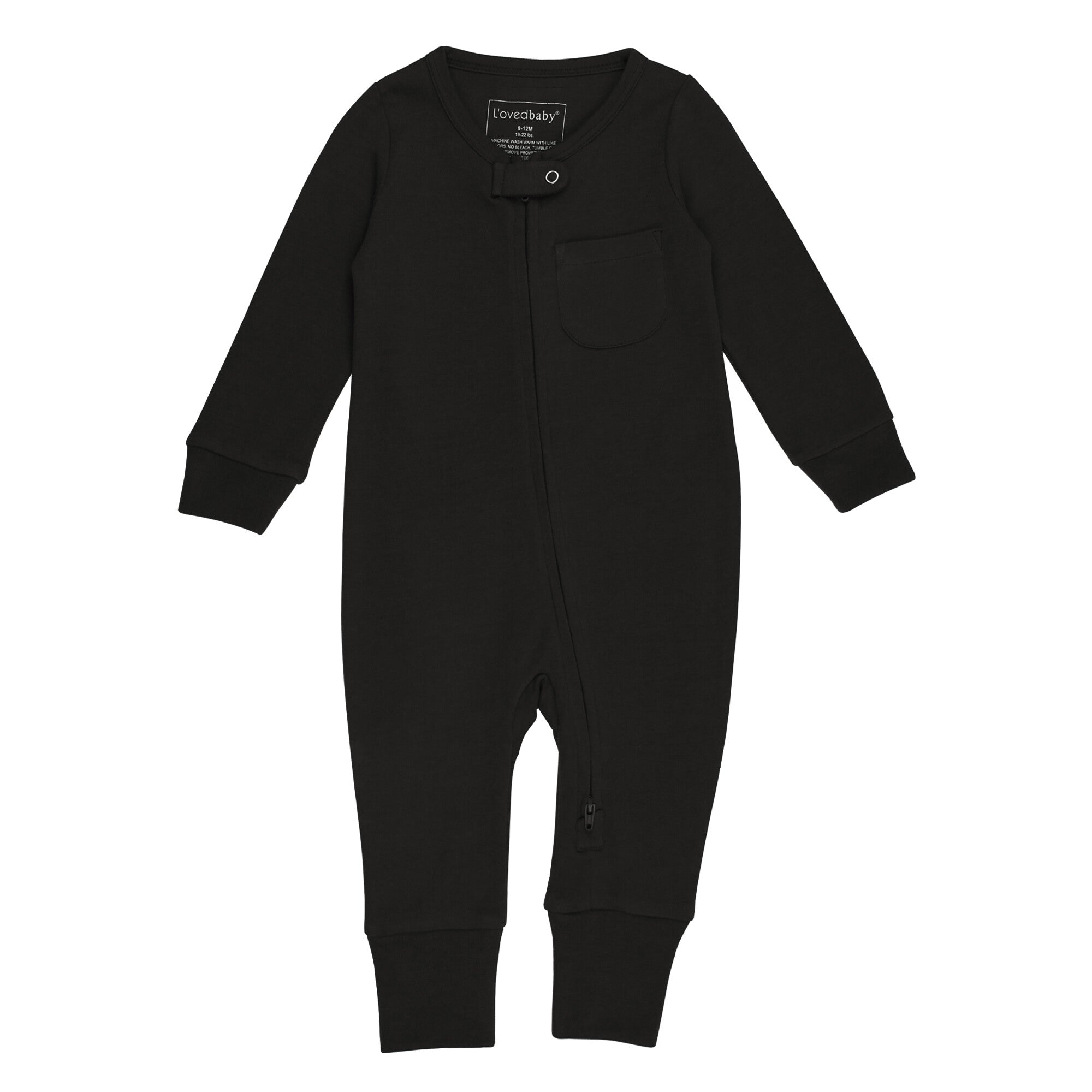 Black - Organic Zipper Romper