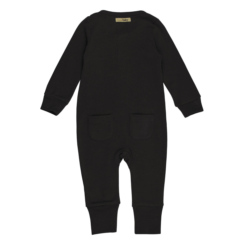 Black - Organic Zipper Romper