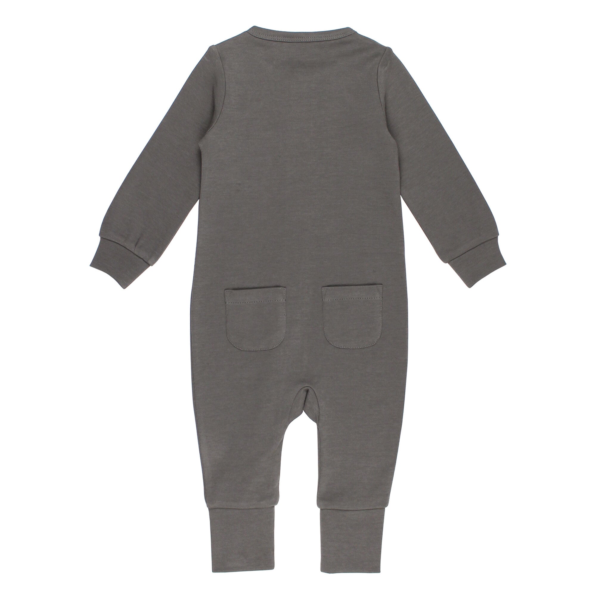 Gray - Organic Zipper Romper