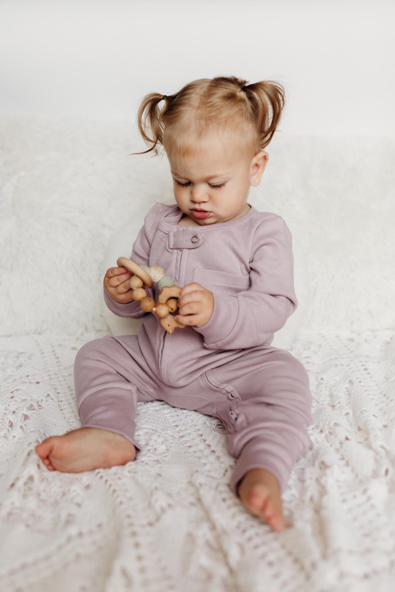 Lavender - Organic Zipper Romper