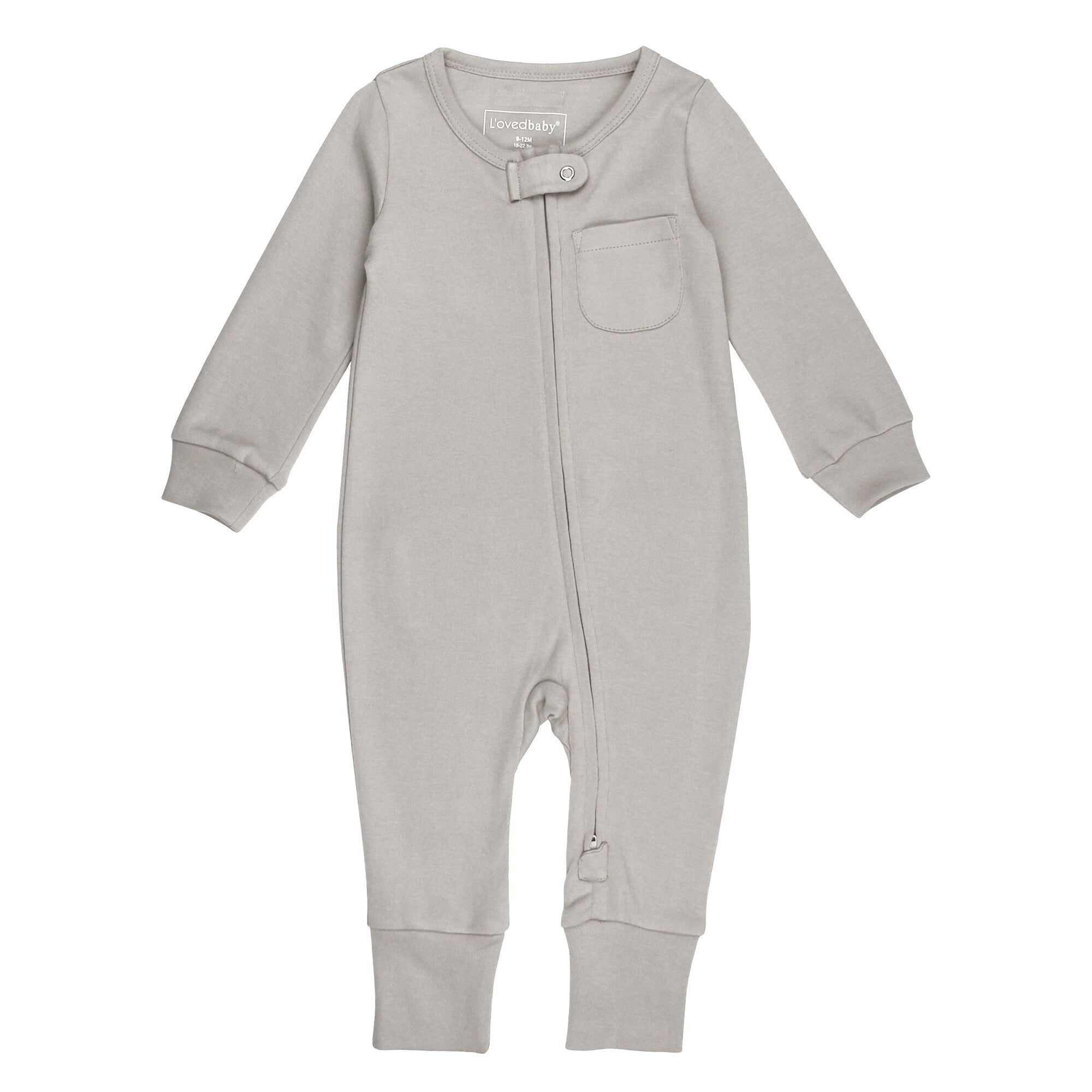 Light Gray - Organic Zipper Romper