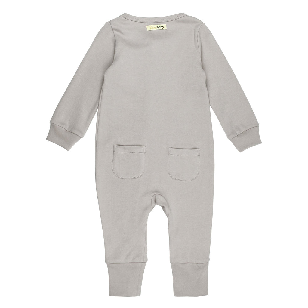 Light Gray - Organic Zipper Romper