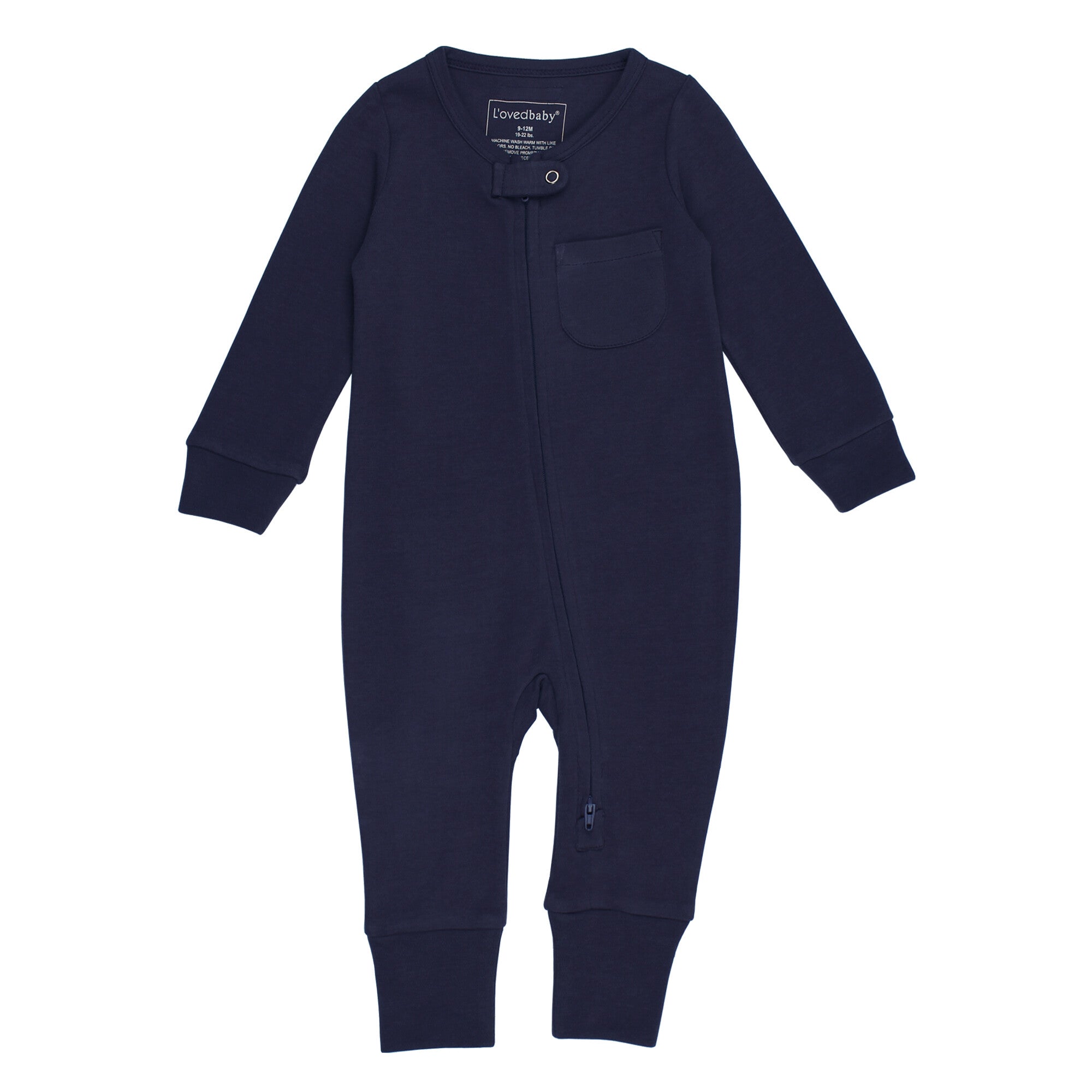 Navy - Organic Zipper Romper