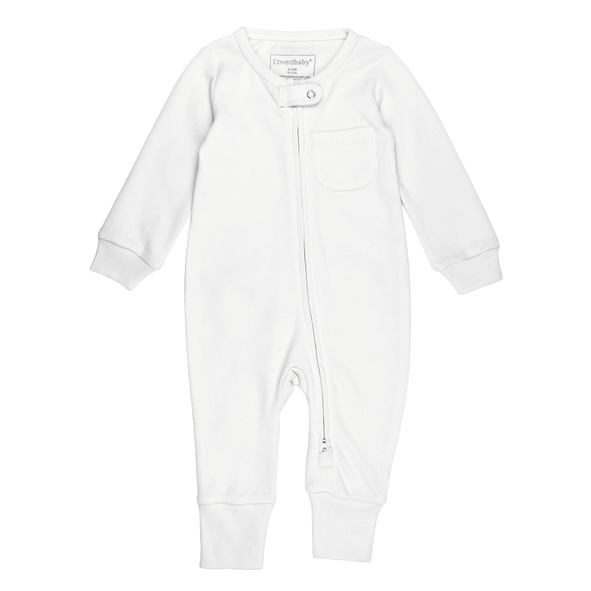 White - Organic Zipper Romper
