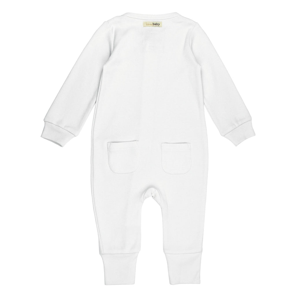 White - Organic Zipper Romper