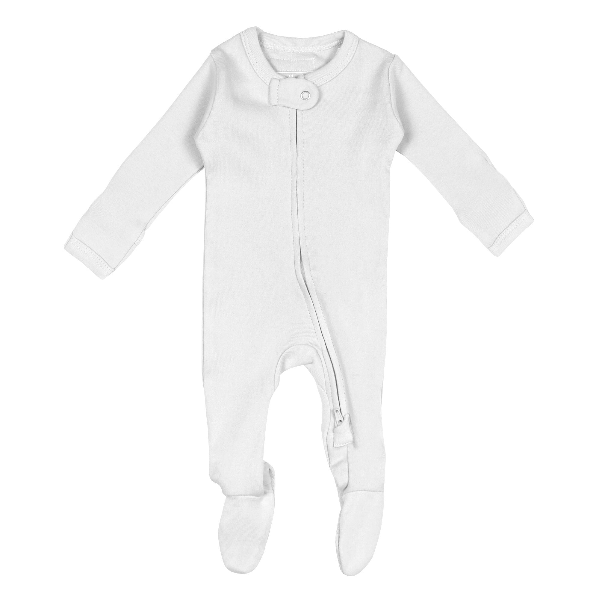 White - Organic Zipper Footie