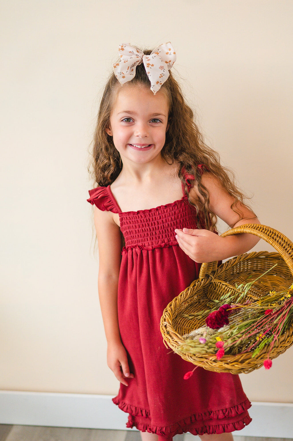 Crimson - Kids' Organic Smocked Summer Dress