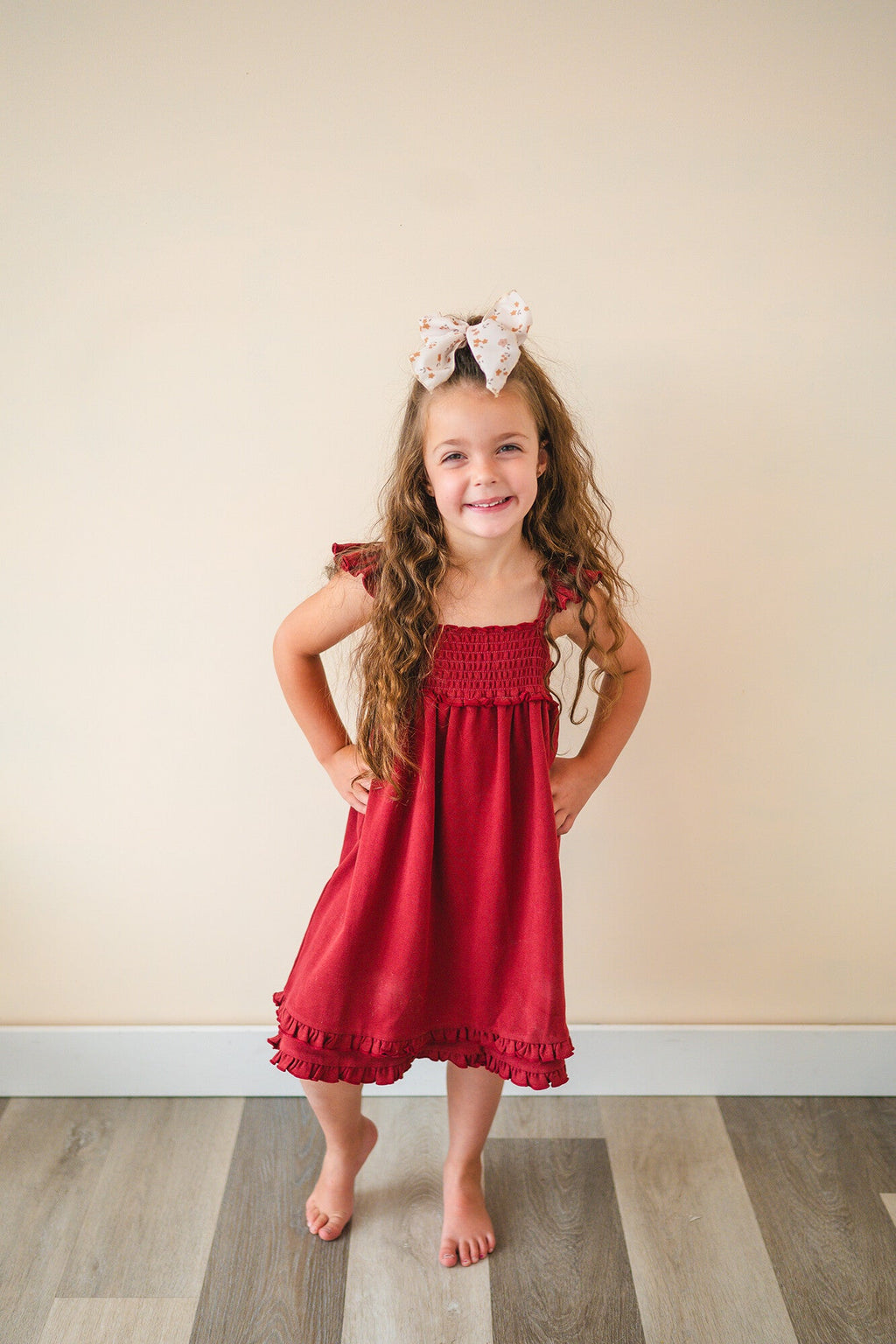 Crimson - Kids' Organic Smocked Summer Dress
