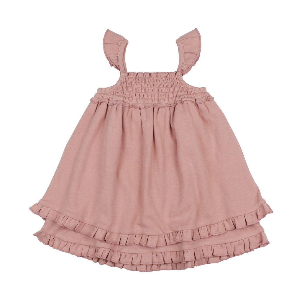 Mauve - Kids' Organic Smocked Summer Dress