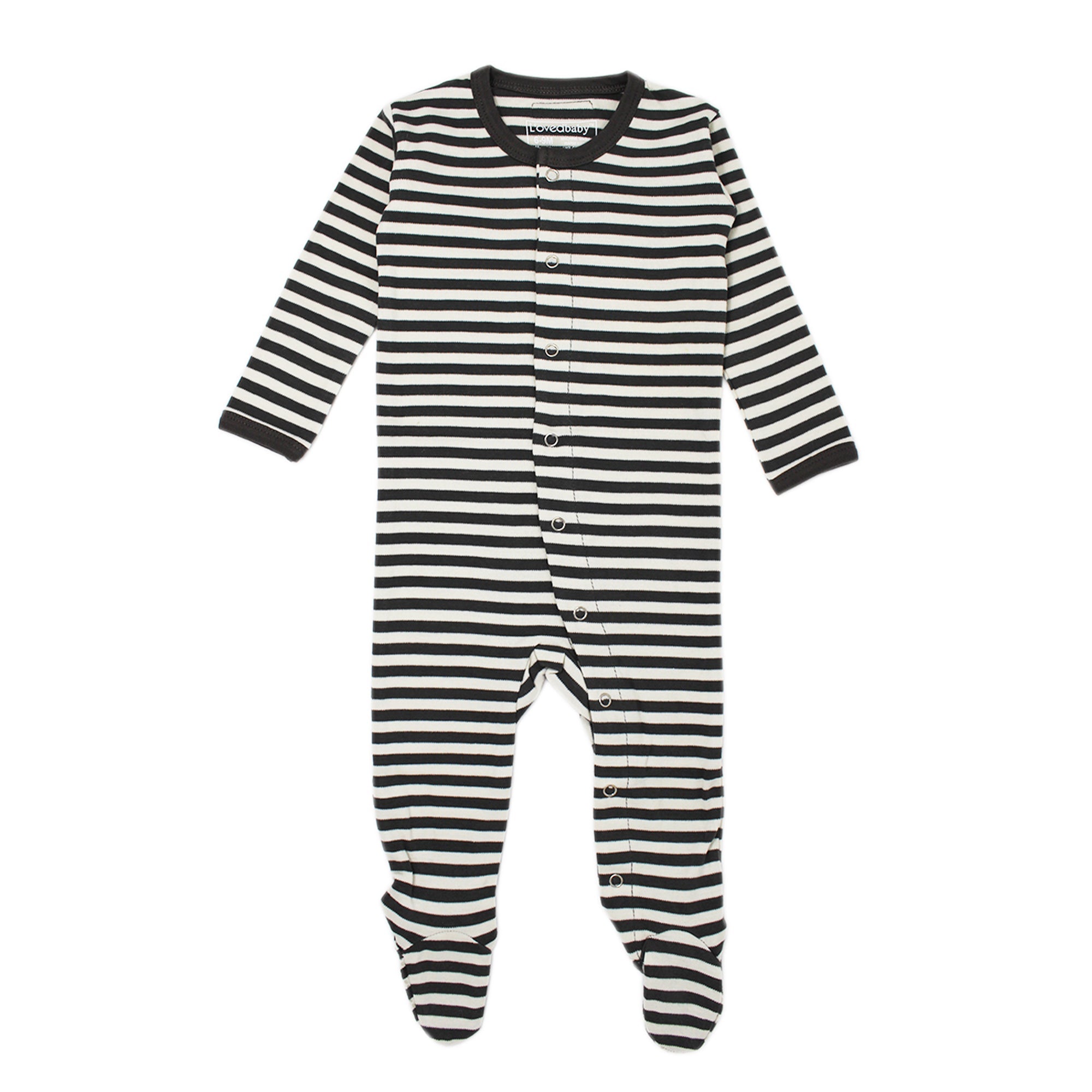 Gray/Beige - Organic Snap Footie