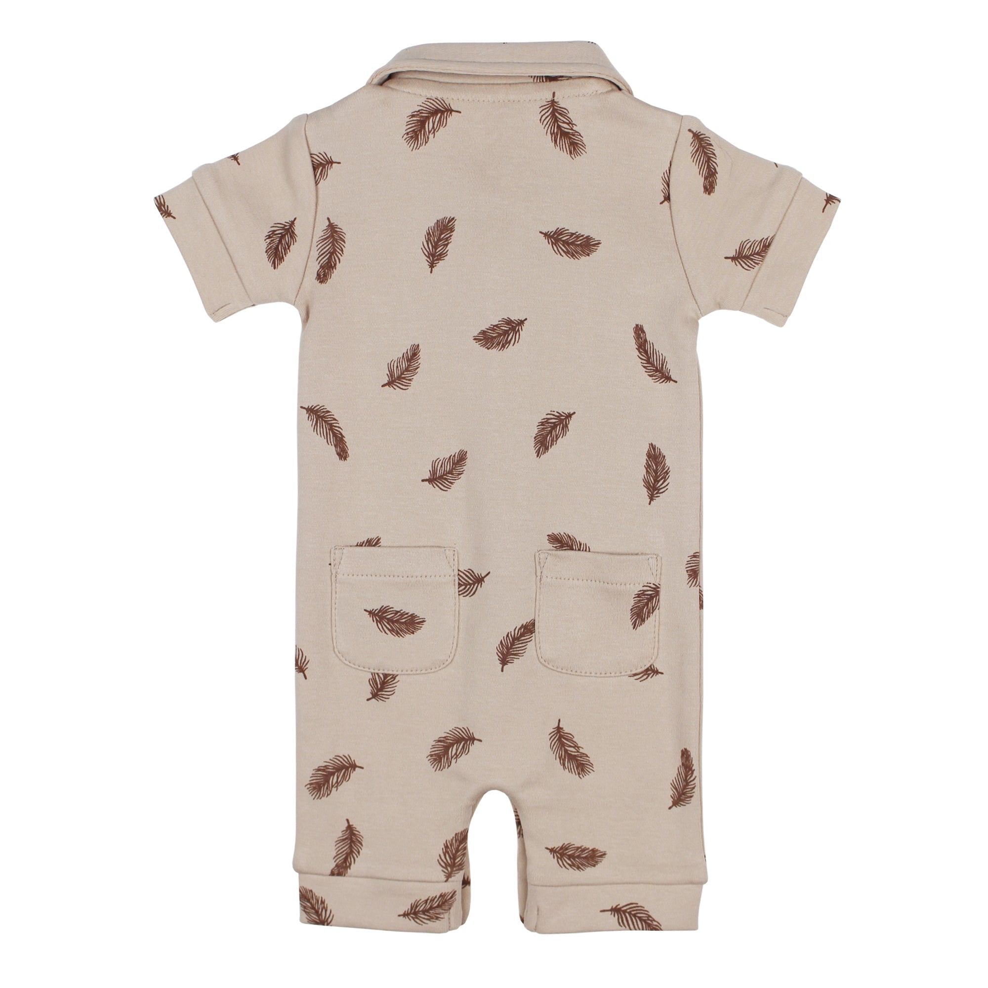 Oatmeal Feather - Organic S/Sleeve Coverall