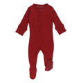 Crimson - Organic Cuffed Zipper Footie