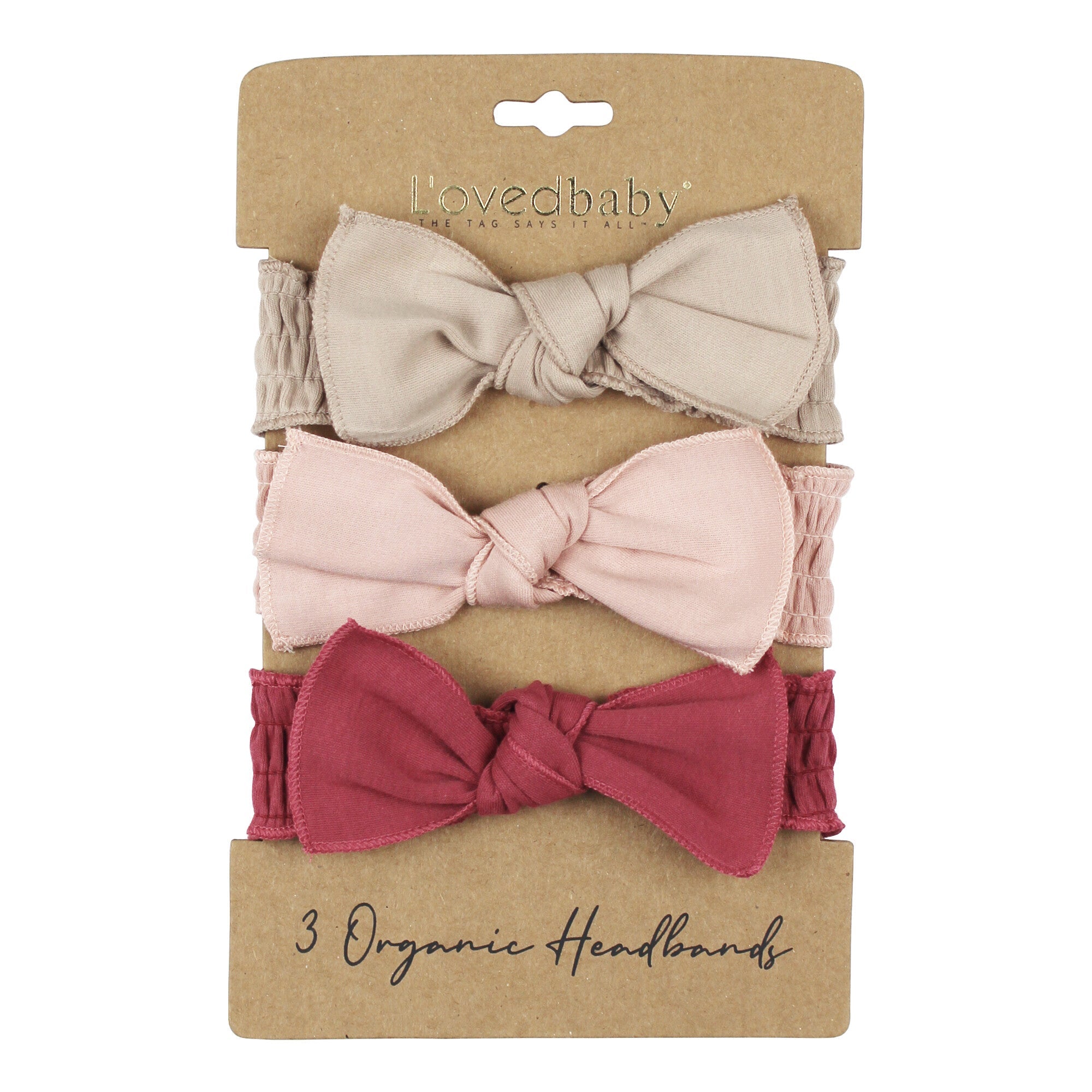 Rose Apple Butter - Organic Smocked Headband 3-Pack