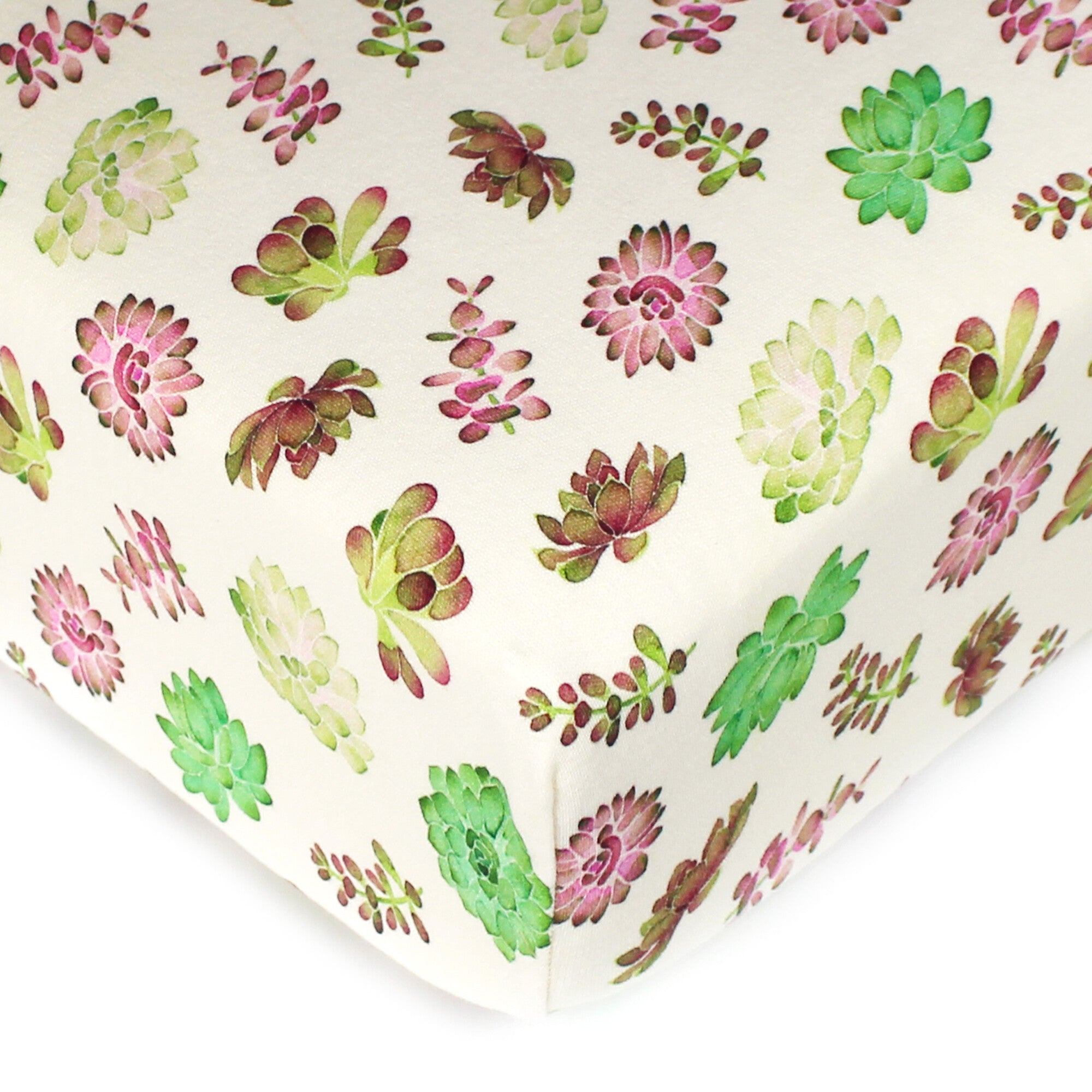 Buttercream Succulents - Organic Crib Sheets