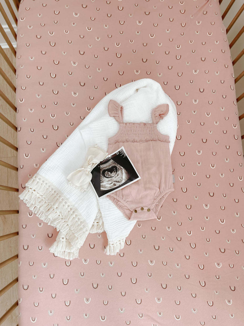 Mauve Rainbow - Organic Crib Sheets