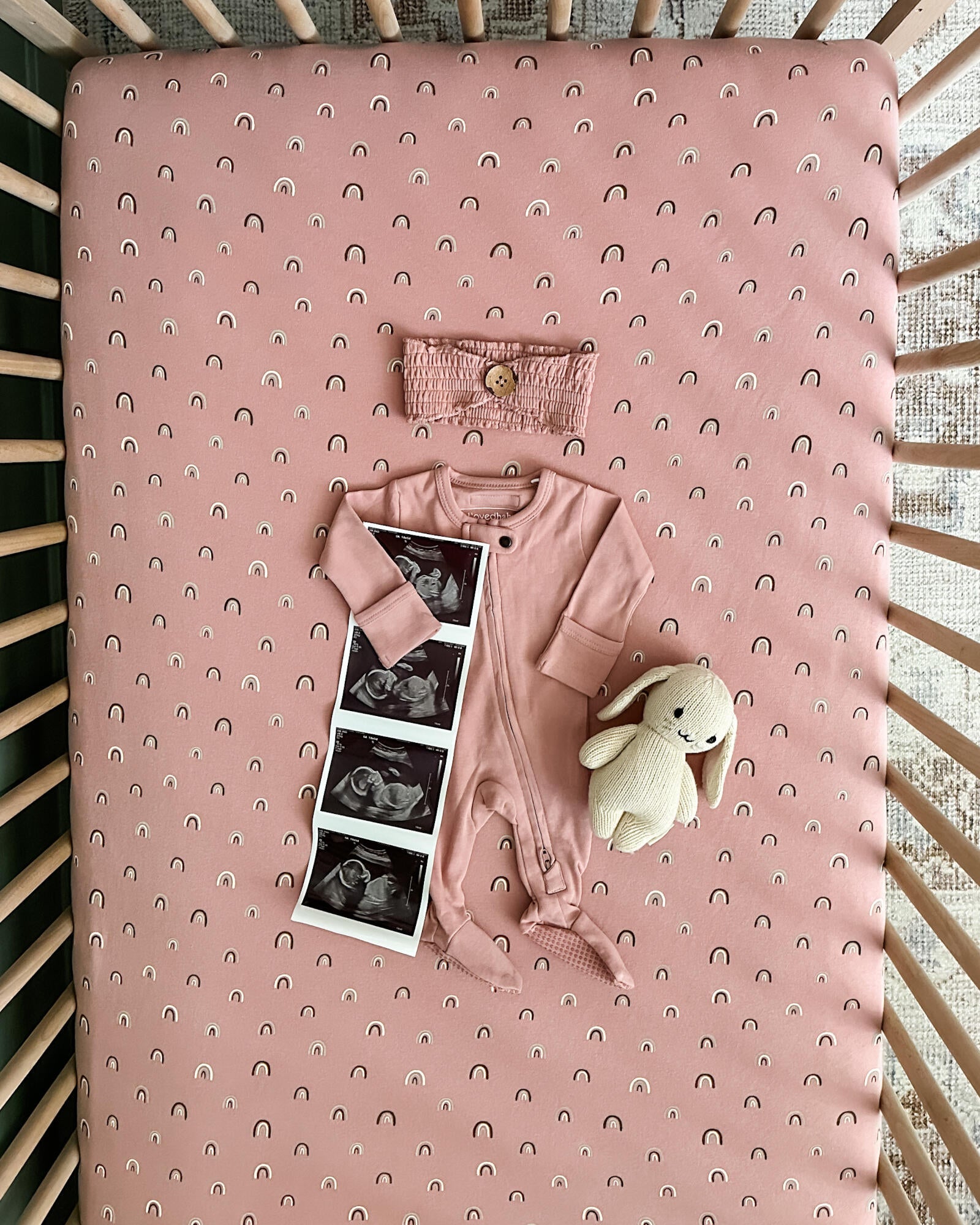 Mauve Rainbow - Organic Crib Sheets