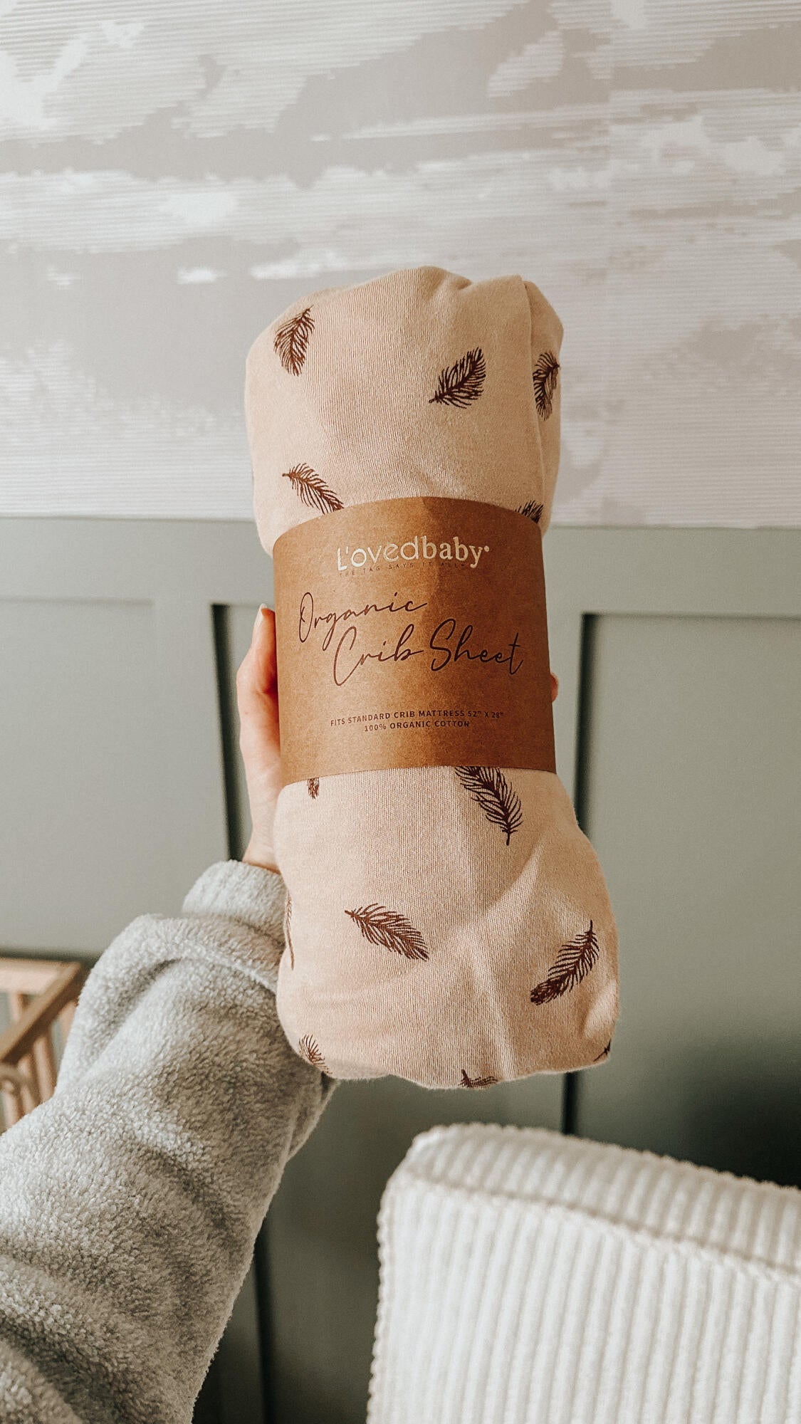 Oatmeal Feather - Organic Crib Sheets